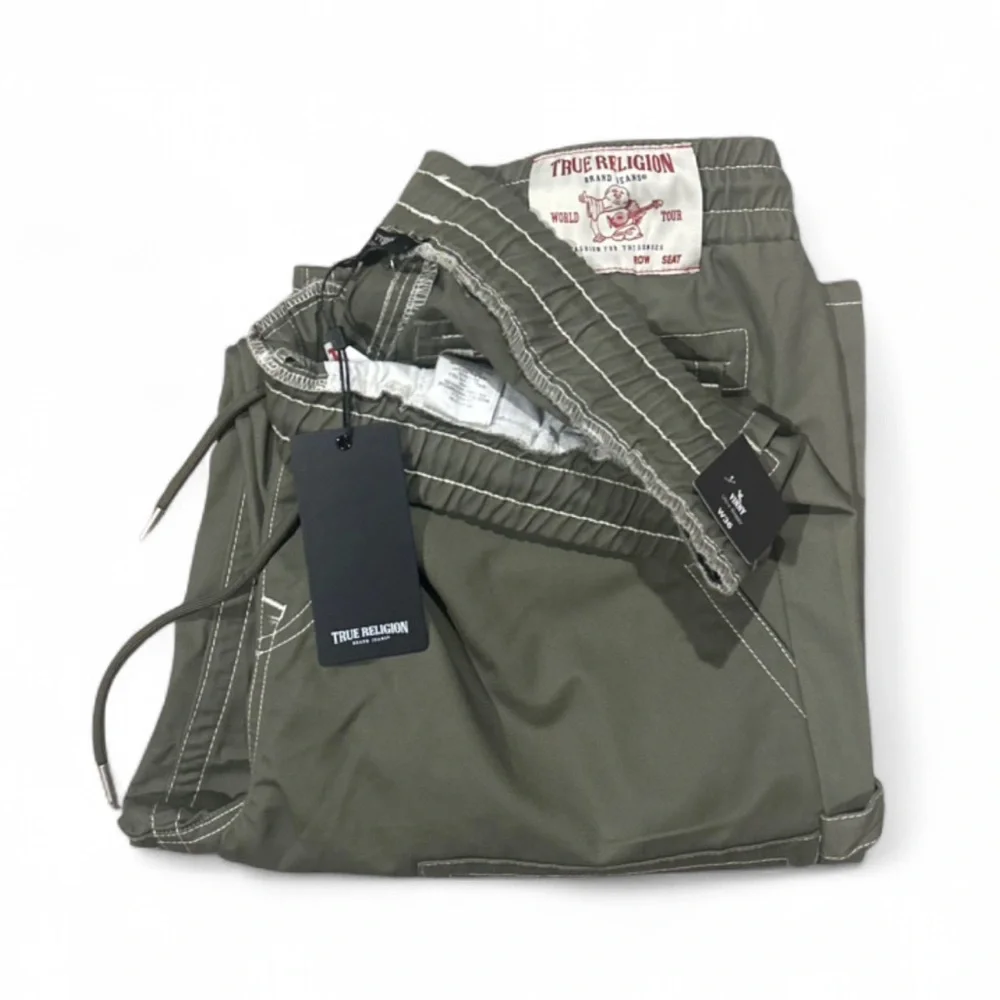 Y2K True Religion Baggy Wide Leg Double Knee Cargo Pants Size W36 x L32 (NWT)
